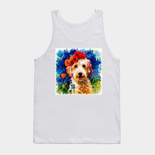 Red, Doodle, and Blue Tank Top